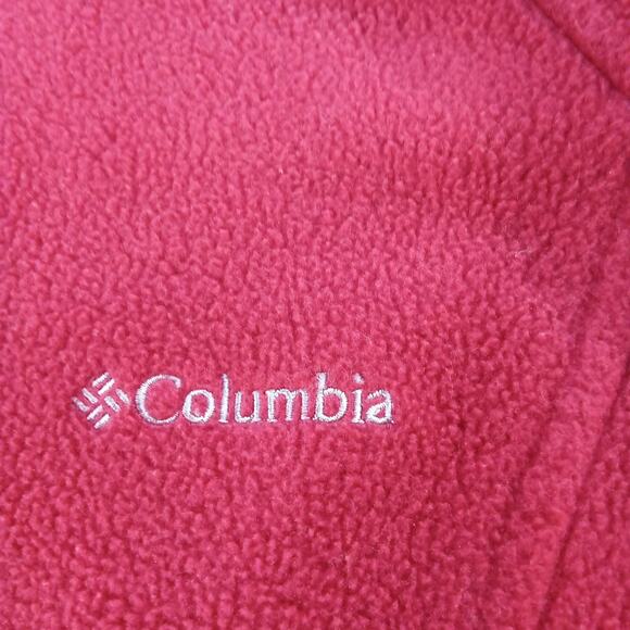 Columbia Women’s Medium Pink Full-Zip Fleece Jacket Mock Neck Zip Pockets - Picture 4 of 8